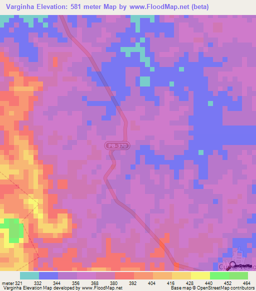 Varginha,Brazil Elevation Map