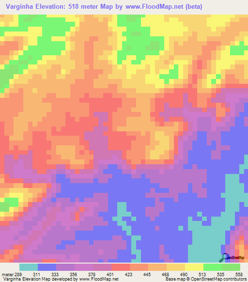 Varginha,Brazil Elevation Map