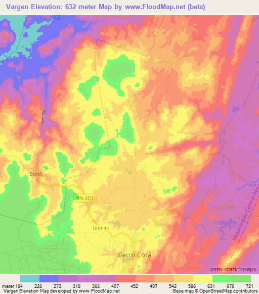 Vargen,Brazil Elevation Map