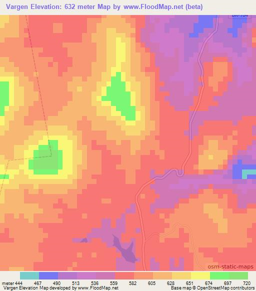 Vargen,Brazil Elevation Map