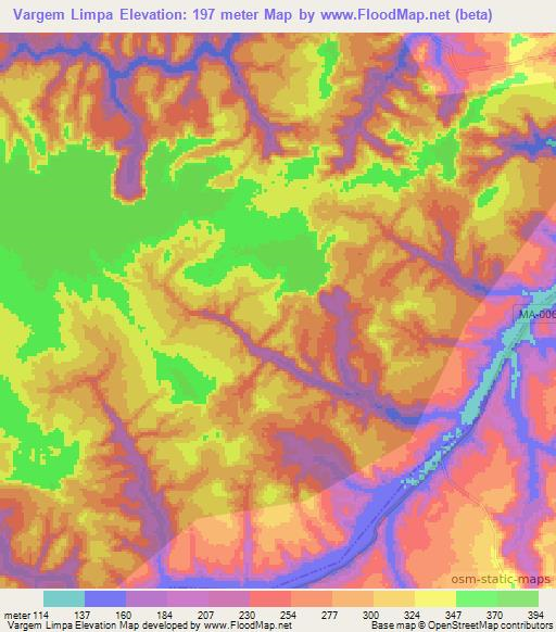 Vargem Limpa,Brazil Elevation Map