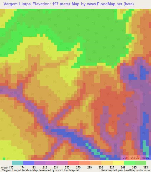 Vargem Limpa,Brazil Elevation Map