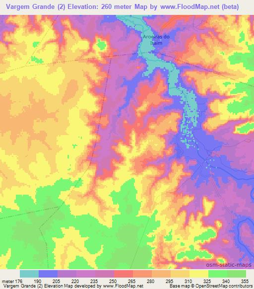 Vargem Grande (2),Brazil Elevation Map