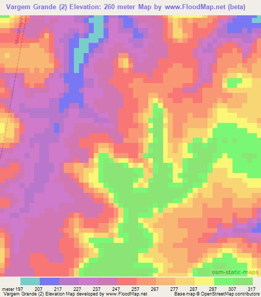 Vargem Grande (2),Brazil Elevation Map