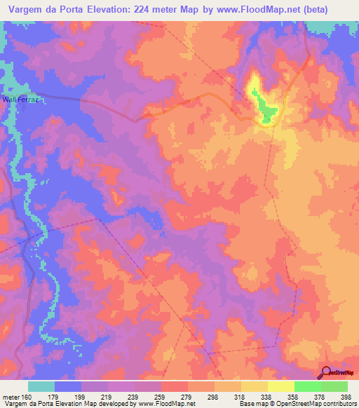 Vargem da Porta,Brazil Elevation Map