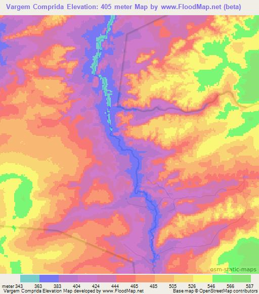 Vargem Comprida,Brazil Elevation Map