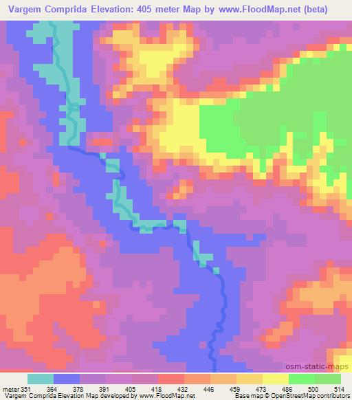 Vargem Comprida,Brazil Elevation Map