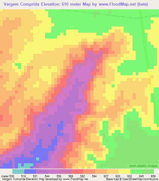 Vargem Comprida,Brazil Elevation Map