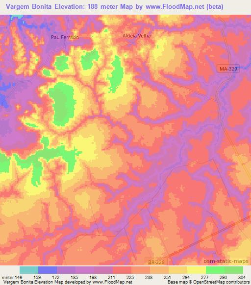 Vargem Bonita,Brazil Elevation Map