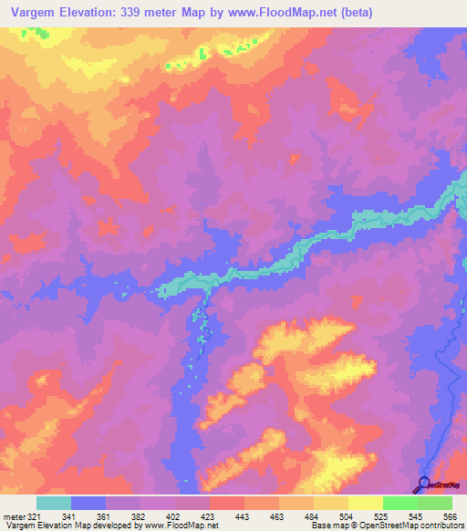 Vargem,Brazil Elevation Map