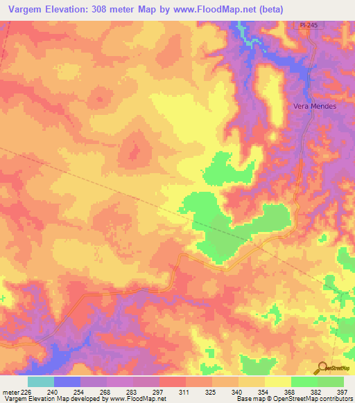 Vargem,Brazil Elevation Map