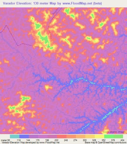 Varador,Brazil Elevation Map