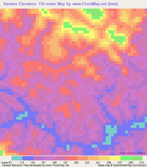 Varador,Brazil Elevation Map