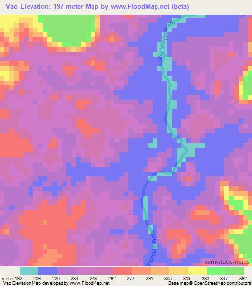 Vao,Brazil Elevation Map