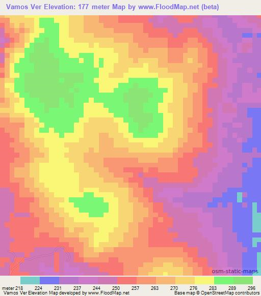 Vamos Ver,Brazil Elevation Map