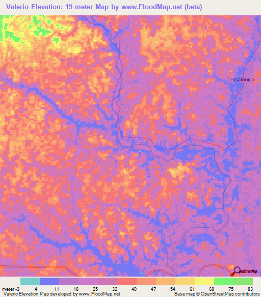 Valerio,Brazil Elevation Map