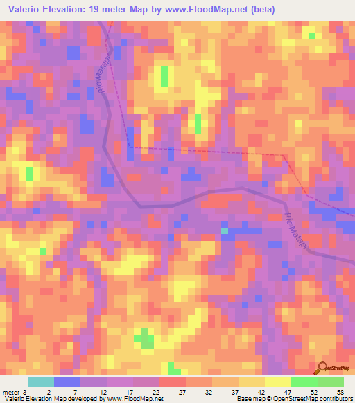 Valerio,Brazil Elevation Map