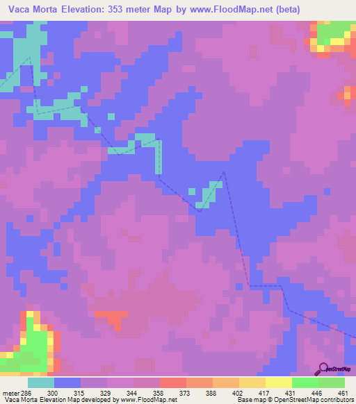 Vaca Morta,Brazil Elevation Map