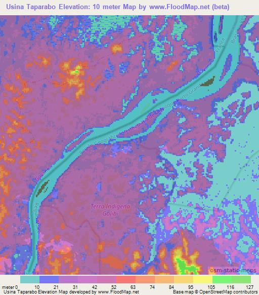 Usina Taparabo,Brazil Elevation Map