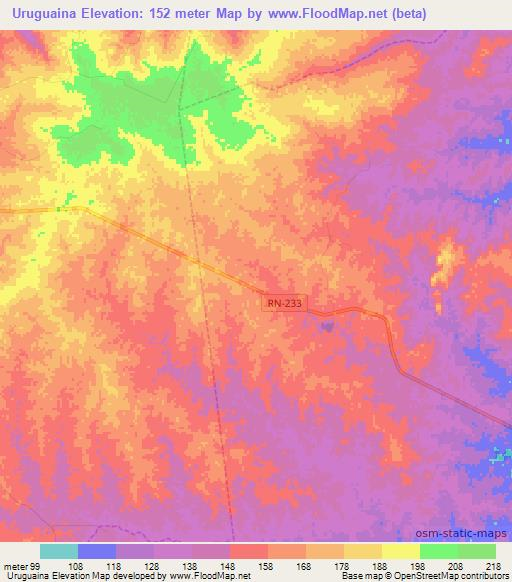 Uruguaina,Brazil Elevation Map