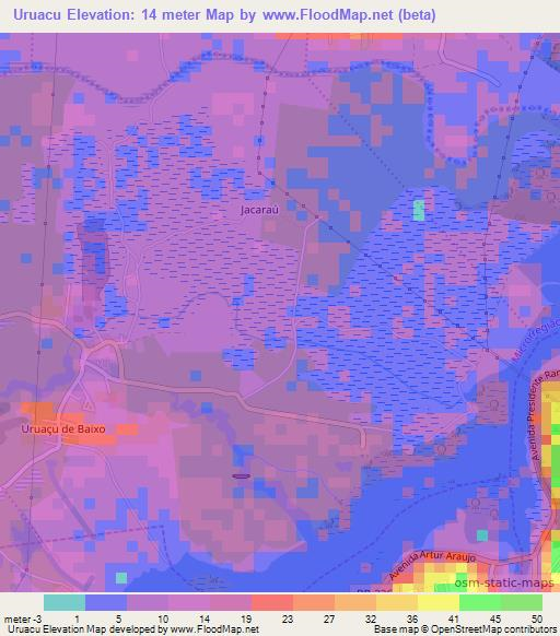 Uruacu,Brazil Elevation Map