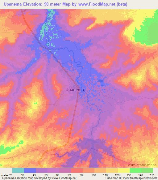 Upanema,Brazil Elevation Map