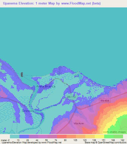 Upanema,Brazil Elevation Map