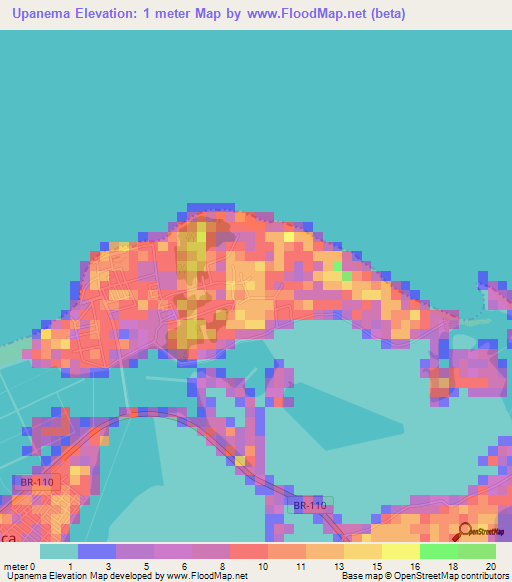 Upanema,Brazil Elevation Map