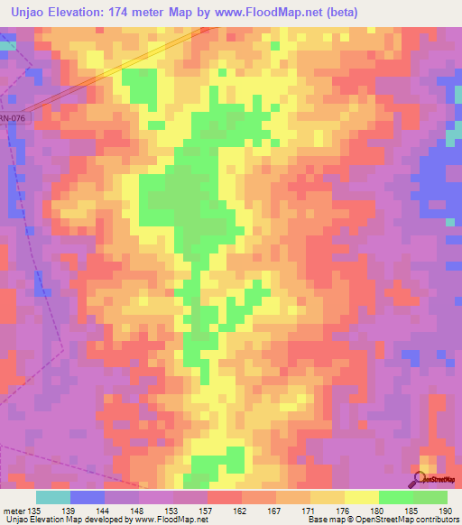 Unjao,Brazil Elevation Map