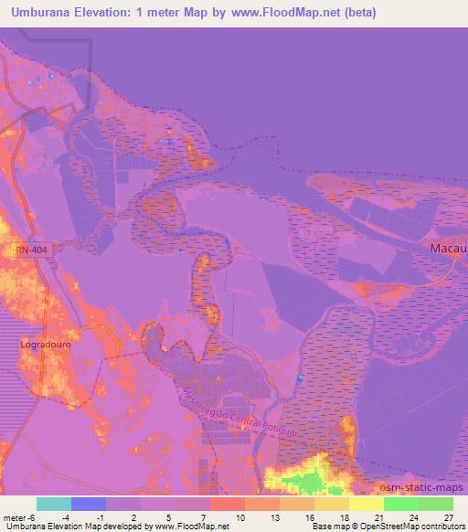 Umburana,Brazil Elevation Map