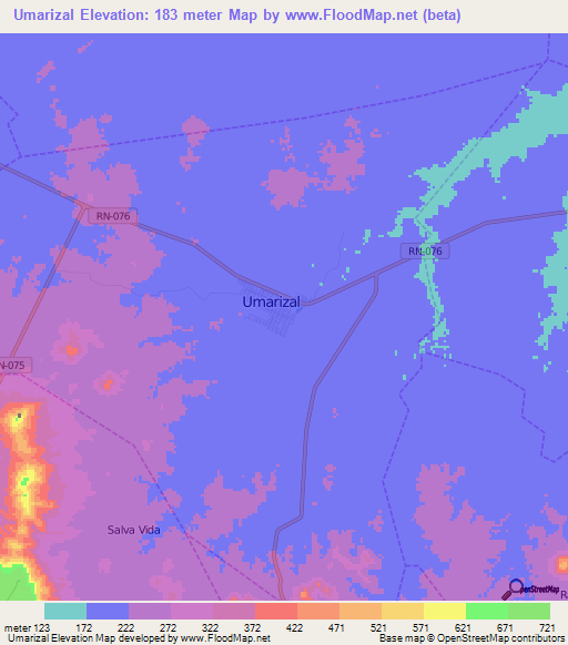 Umarizal,Brazil Elevation Map