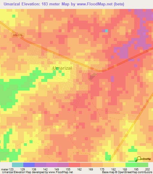 Umarizal,Brazil Elevation Map