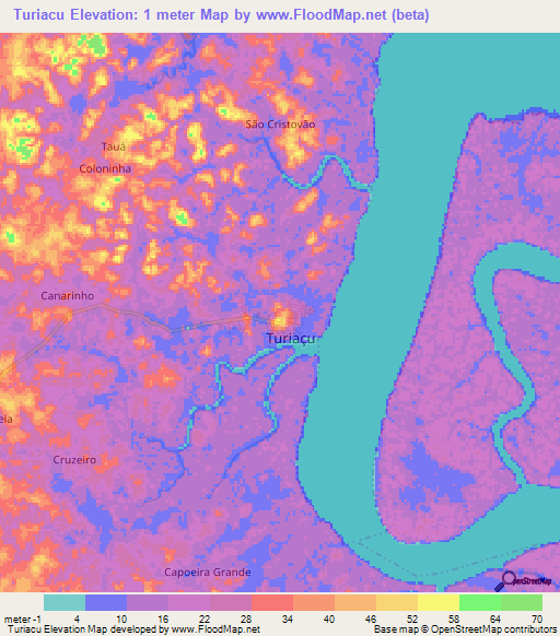 Turiacu,Brazil Elevation Map