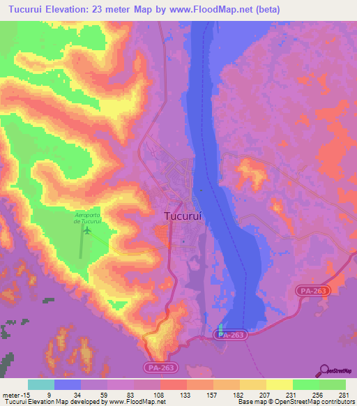 Tucurui,Brazil Elevation Map