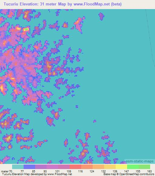 Tucuriu,Brazil Elevation Map