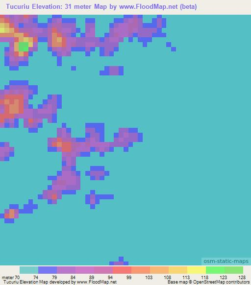 Tucuriu,Brazil Elevation Map