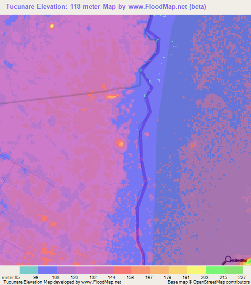 Tucunare,Brazil Elevation Map