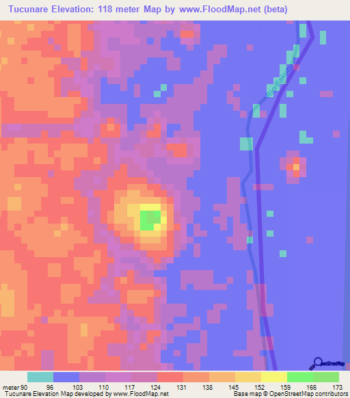 Tucunare,Brazil Elevation Map