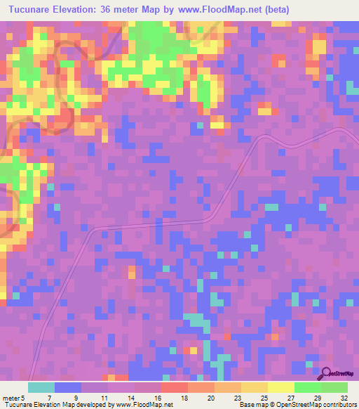 Tucunare,Brazil Elevation Map