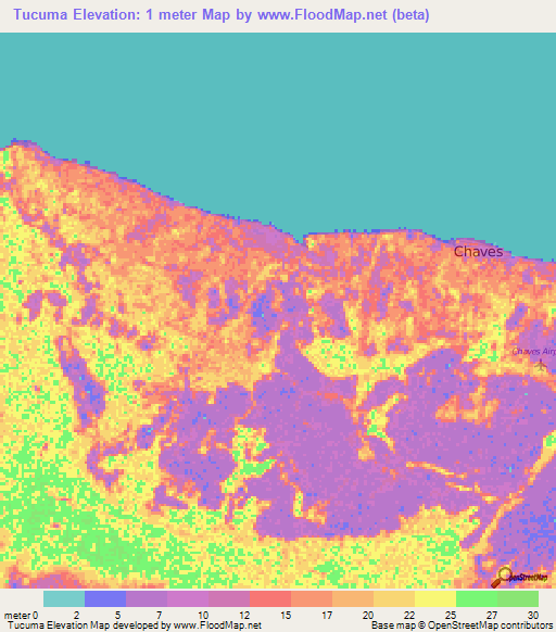 Tucuma,Brazil Elevation Map