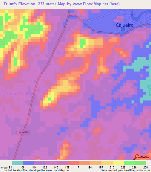 Triunfo,Brazil Elevation Map