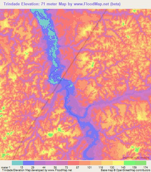 Trindade,Brazil Elevation Map