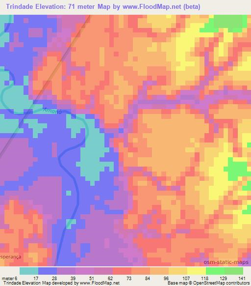 Trindade,Brazil Elevation Map