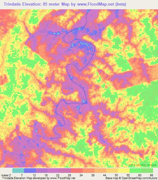 Trindade,Brazil Elevation Map