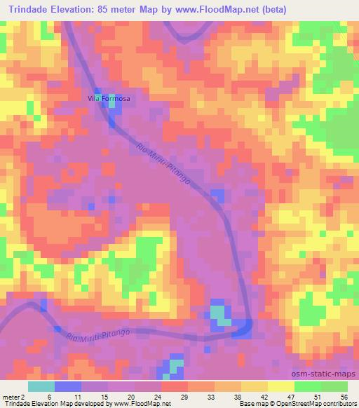 Trindade,Brazil Elevation Map