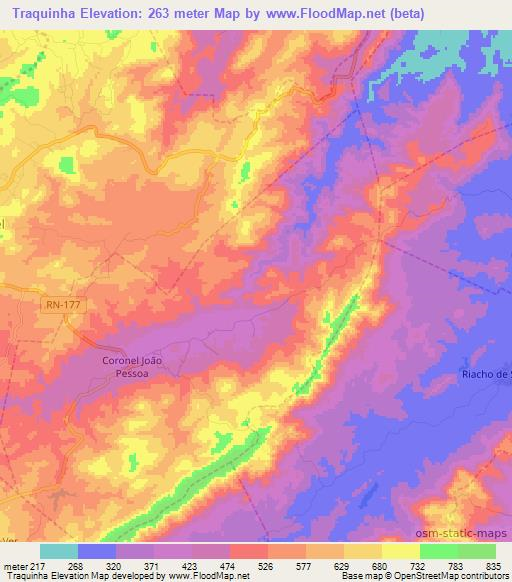 Traquinha,Brazil Elevation Map