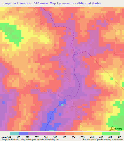 Trapiche,Brazil Elevation Map