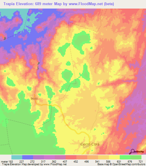 Trapia,Brazil Elevation Map