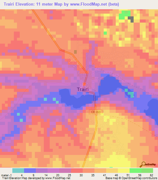 Trairi,Brazil Elevation Map