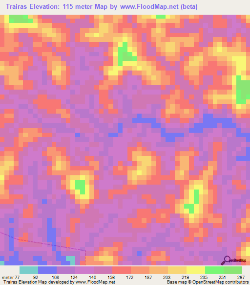 Trairas,Brazil Elevation Map